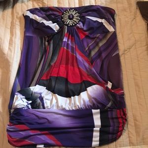 Only worn twice! Multi color silky tube top!